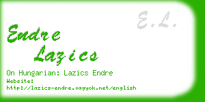 endre lazics business card